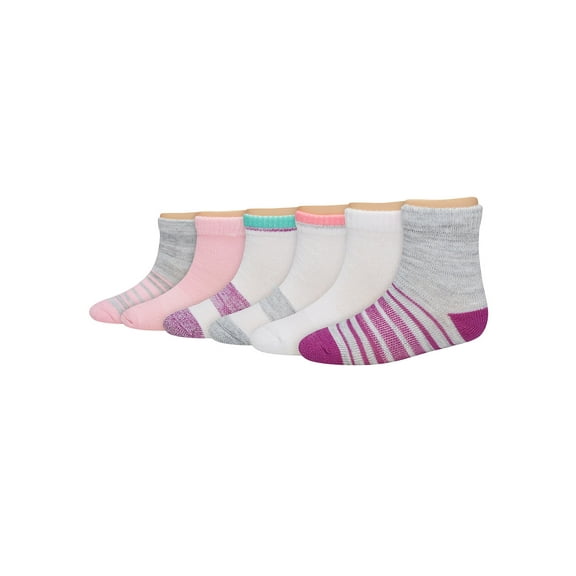 Hanes Toddler Girls' Ankle Socks 6-Pack