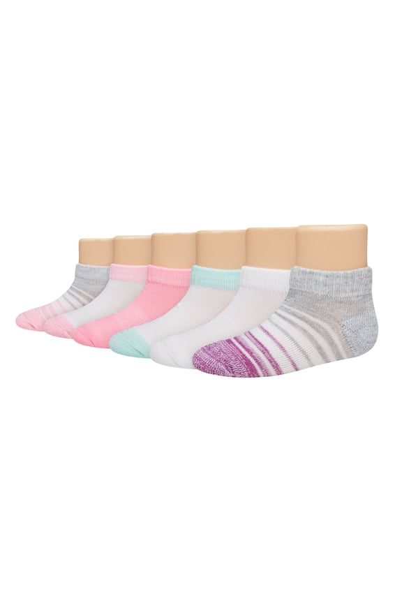 Toddler Girls' Low Cut Socks 6-Pack Assorted 4/5T