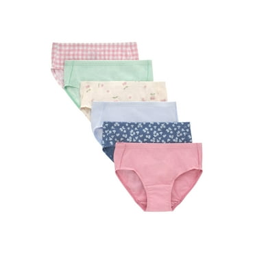 Hanes Toddler Girls’ Pure Comfort Organic Cotton Brief Underwear, Assorted, 6-Pack