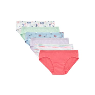 Hanes Toddler Girls’ Pure Comfort Organic Cotton Hipster Underwear, Assorted, 6-Pack