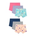 thumbnail image 1 of Hanes Toddler Girls' Shorts Pack, 6-Pack Cotton Stretch Blue/Grey/Stars On Pink/Pureple/Hearts Blue/Pink 4T/5T, 1 of 3