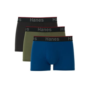 Hanes Total Support Pouch Men's Trunks Pack, Anti-Chafing Underwear, Moisture-Wicking Underwear, Odor Control, 3-Pack