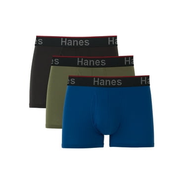 Hanes Total Support Pouch Men's Trunks Pack, Anti-Chafing Underwear, Moisture-Wicking Underwear, Odor Control, 3-Pack