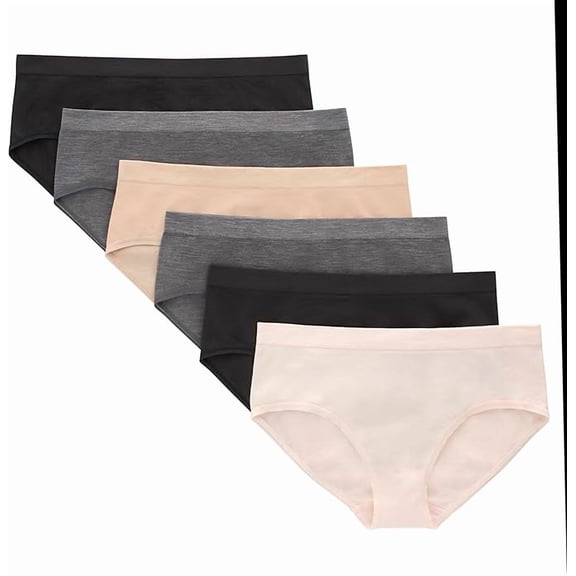 Hanes Tween Girls Underwear, Seamless Girls Panties, Boyshort & Hipster, Assorted Colors, 6-Pack