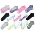 thumbnail image 1 of Hanes Ultimate 14-Pack Girls' Cool Comfort Moisture-Wicking No Show Socks Color: Multi Size: MEDIUM, 1 of 3