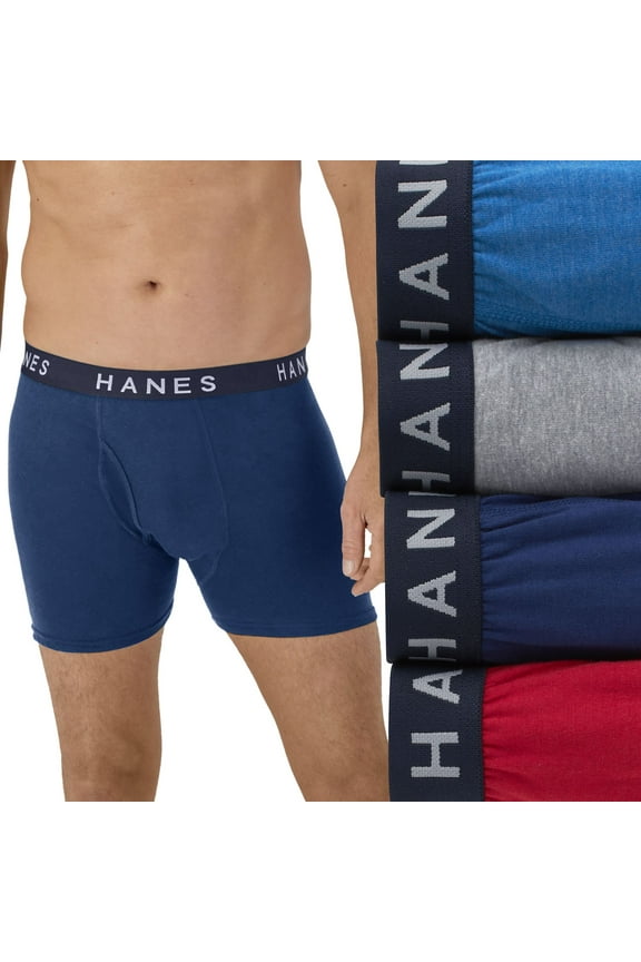 Ultimate 4-Pack Men's ComfortBlend Boxer Brief Underwear Color: Blue Red Size: S