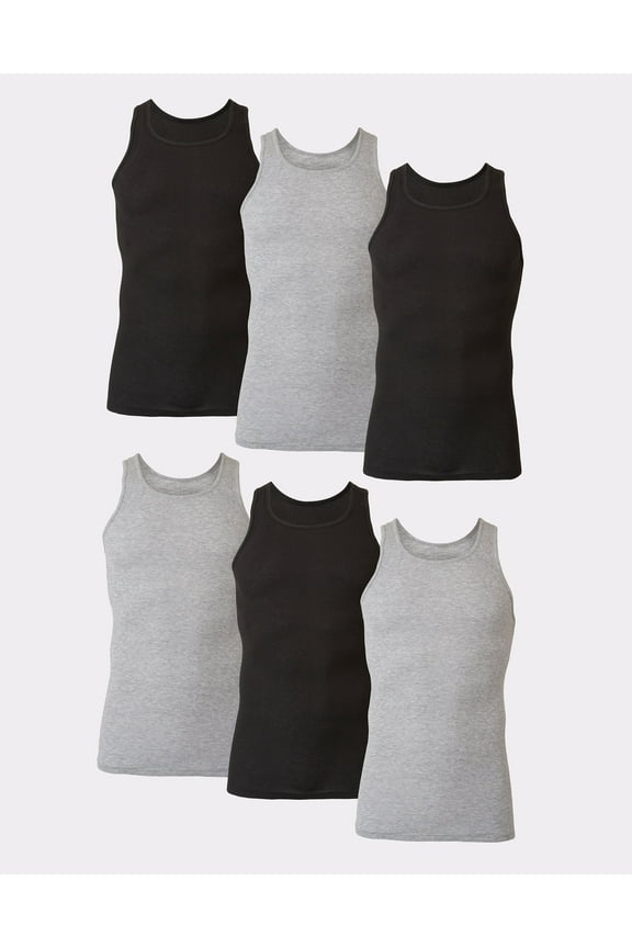 Tank 6-Pack Ultimate ComfortSoft Dyed Tagless Wicking Cool Comfort Ribbed