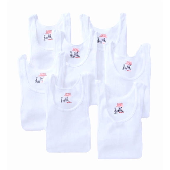 Men's Hanes 7990W7 Premium Cotton White A-Shirts - 7 Pack (White XL)