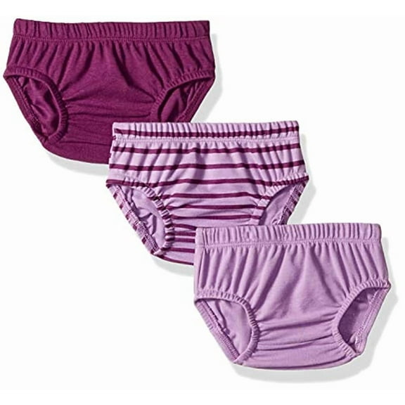 Hanes Ultimate Baby Flexy 3 Pack Diaper Covers, Purple, 0-6 Months