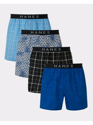 Hanes Premium Men's Stretch Woven Boxer Shorts 4pk - Blue/green
