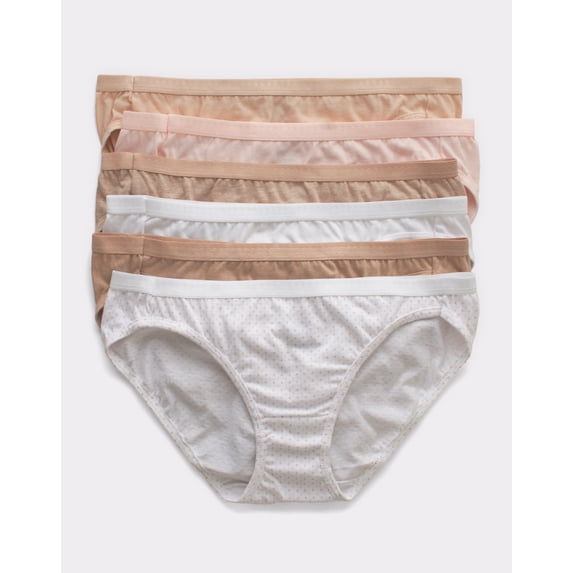 Hanes Ultimate Bikini 6-Pack Women's Underwear Breathable Cotton Tagfree Cool Comfort
