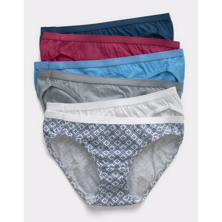 Hanes Ultimate Bikini 6-Pack Women's Underwear Breathable Cotton Tagfree Cool Comfort