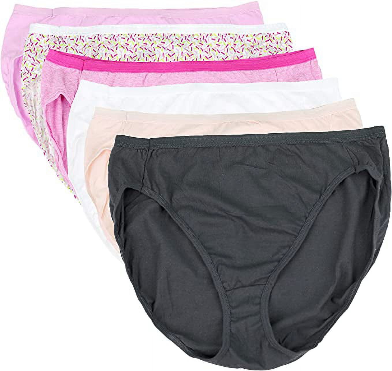 Hanes Ultimate Breathable Women's 6 Pack Cotton Hi Cuts, Size 10