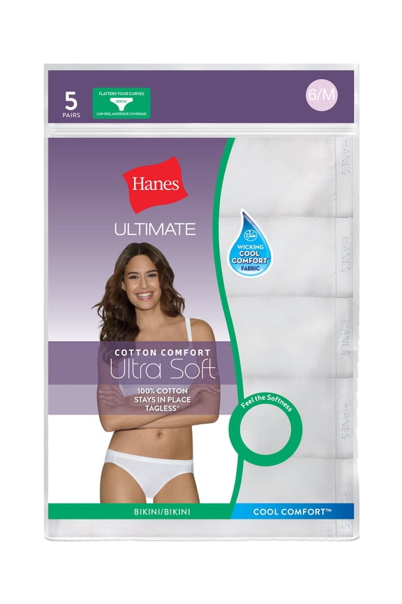 Ultimate Comfort Cotton Women's Bikini Panties 5-Pack