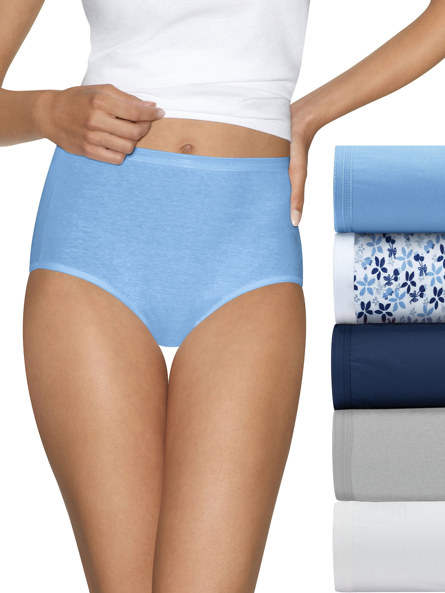 Hanes Women's 5Pack Assorted Cotton Briefs Ladies Panties Underwear 6 :  : Clothing, Shoes & Accessories