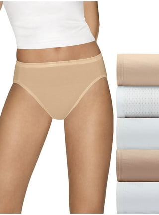Hanes Ultimate Women's High-Waisted Brief Underwear, 4-Pack White