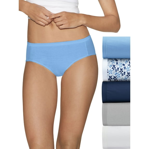 Hanes Ultimate Comfort Cotton Women's Hipster Panties 5-Pack