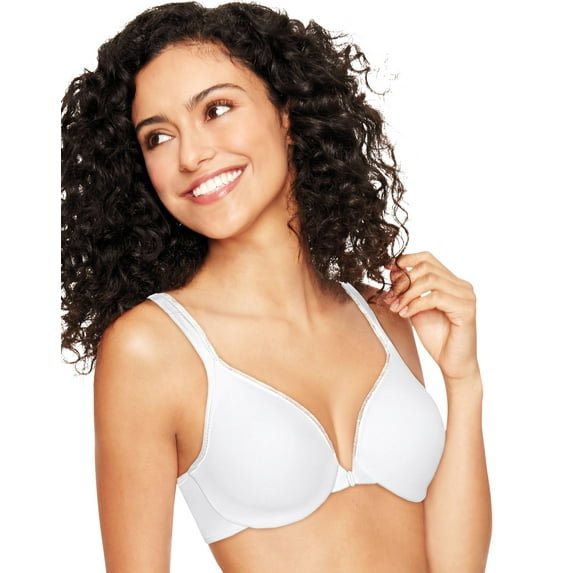 Hanes Ultimate® ComfortBlend® T-Shirt Front-Close Underwire Bra White 40C Women's