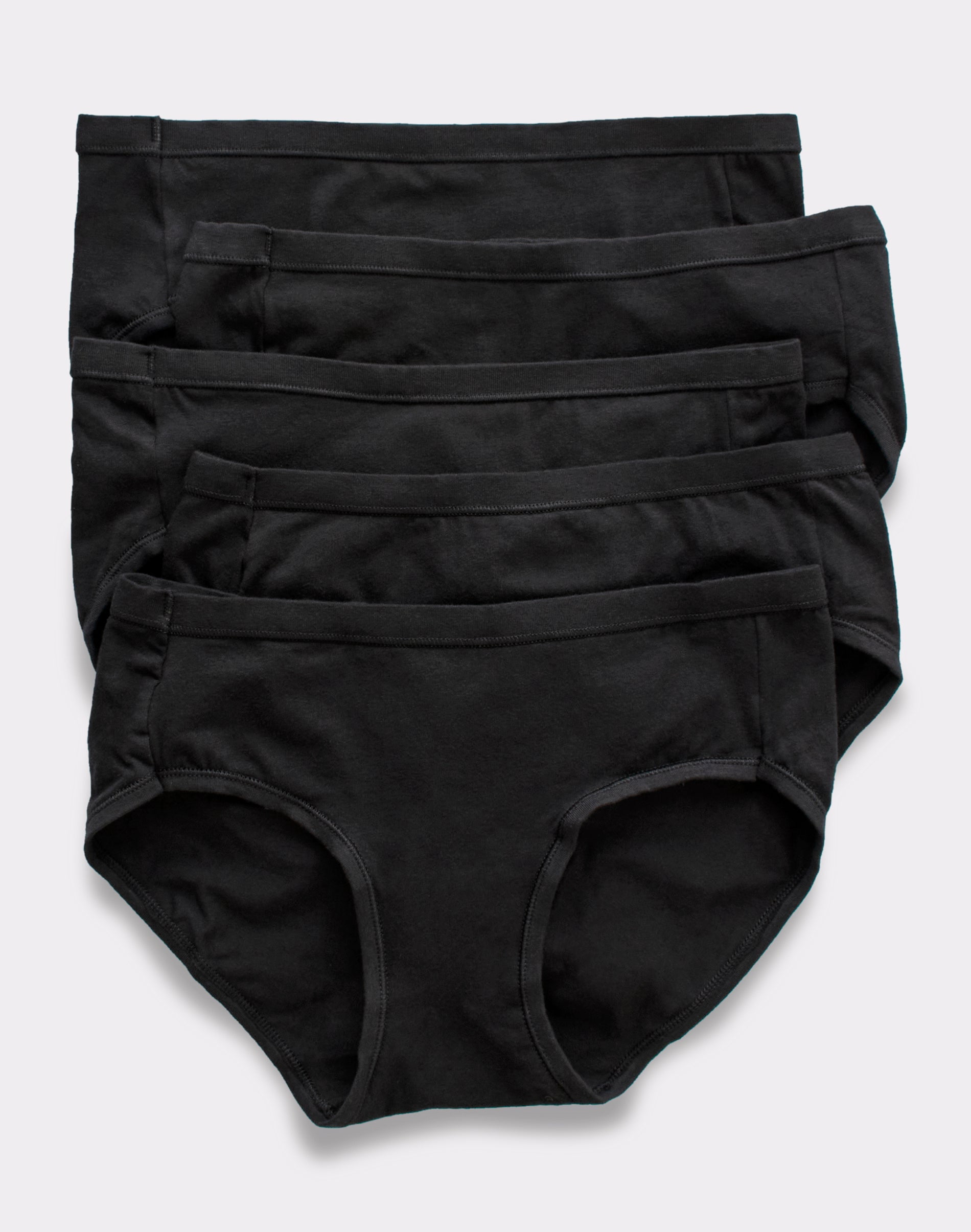 Hanes - Black Cotton Full Brief Underwear-snazzy