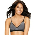 thumbnail image 1 of Hanes Ultimate® Comfy Support ComfortFlex Fit® Wirefree Bra Black Mini Stripe L Women's, 1 of 2