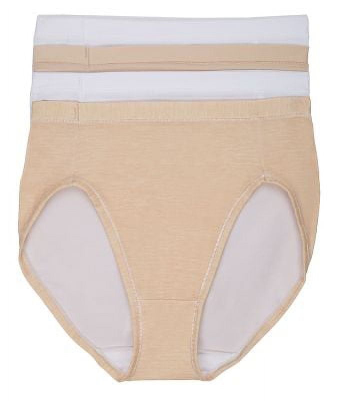 Hanes Ultimate® Cool Comfort® Women's Hi-Cut Panties 4-Pack Buff/Silver/Grey/Black  8 