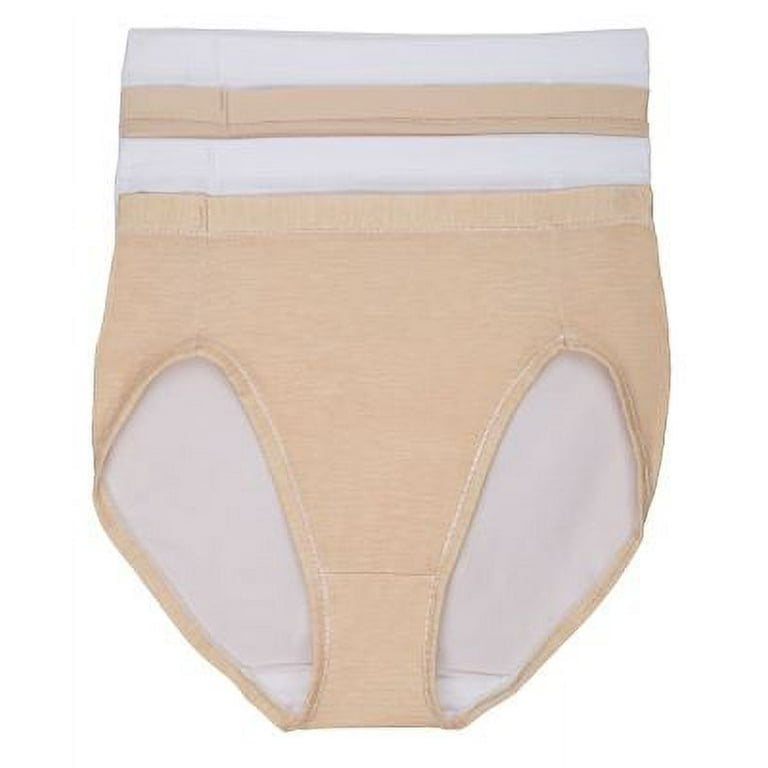 Hanes Ultimate® Cool Comfort® Women's Hi-Cut Panties 4-Pack White/Oatmeal  Heather/Soft Taupe 8 