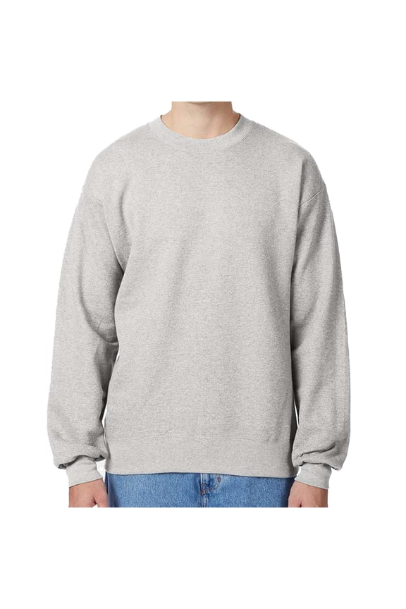 Ultimate Cotton Crewneck Sweatshirt, Men's Fleece High-Stitch Sweater, Ash, M
