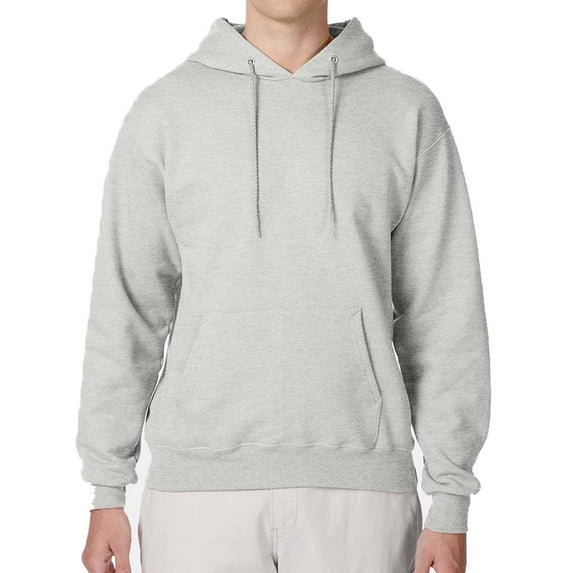 Hanes Ultimate Cotton Men's Fleece Pullover Hoodie, Warm Comfortable Hooded Sweatshirt, Ash, M