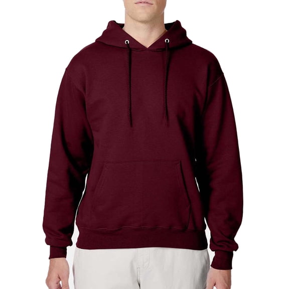 Hanes Ultimate Cotton Men's Fleece Pullover Hoodie, Warm Comfortable Hooded Sweatshirt, Maroon, S
