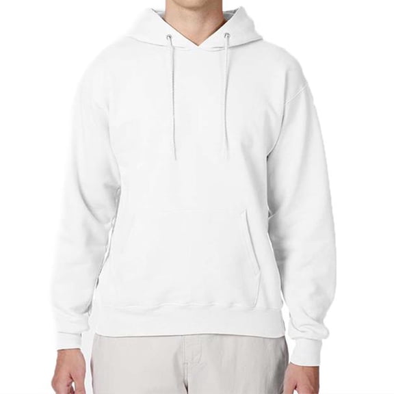 Hanes Ultimate Cotton Men's Fleece Pullover Hoodie, Warm Comfortable Hooded Sweatshirt, White, XL