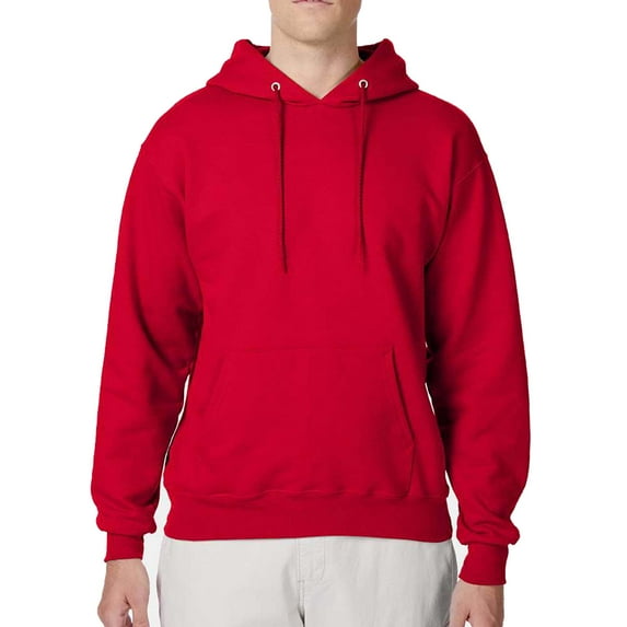 Hanes Ultimate Cotton Men's Fleece Pullover Hoodie, Warm Cozy Hooded Sweatshirt, Deep Red, L