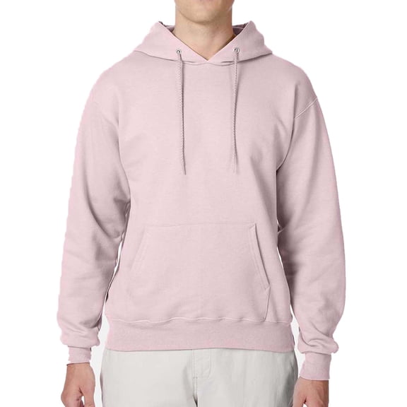 Hanes Ultimate Cotton Men's Fleece Pullover Hoodie, Warm Cozy Hooded Sweatshirt, Pale Pink, XL