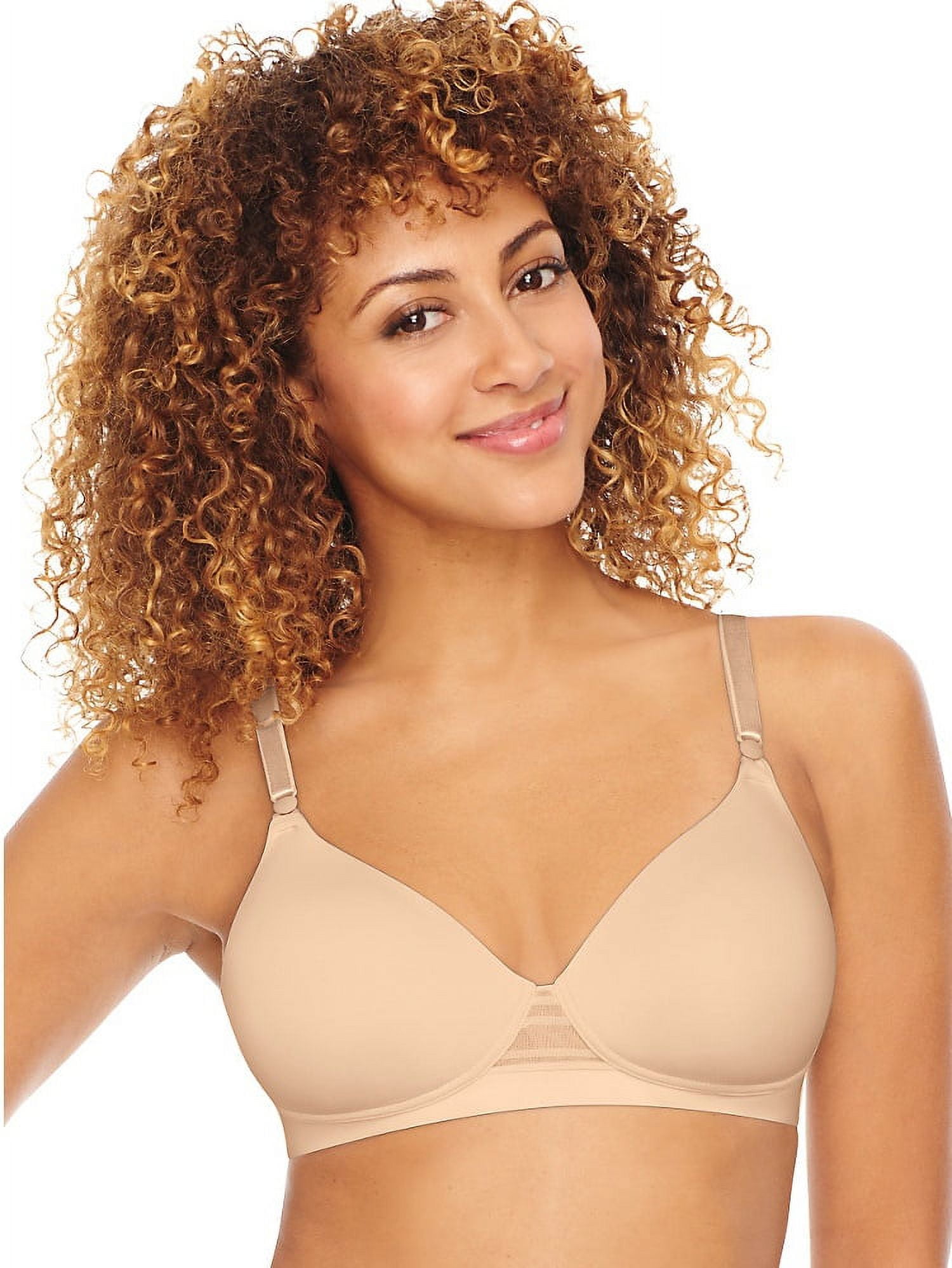 Hanes Womens full coverage Smootec Band Unlined Wireless Bra M