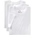 thumbnail image 1 of Hanes Ultimate Men's 3-Pack FreshIQ Crew Neck Tee (Large, White Cotton-Modal), 1 of 2