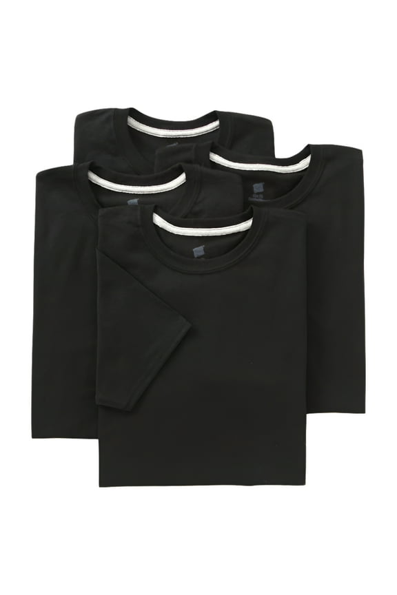 Ultimate Men's 4-Pack FreshIQ Crew T-Shirt, Black, Medium