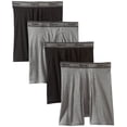 thumbnail image 1 of Hanes Ultimate Men's 4-Pack FreshIQ Tagless Cotton Boxer with ComfortFlex Waistband Briefs, Black/Grey, Large, 1 of 1