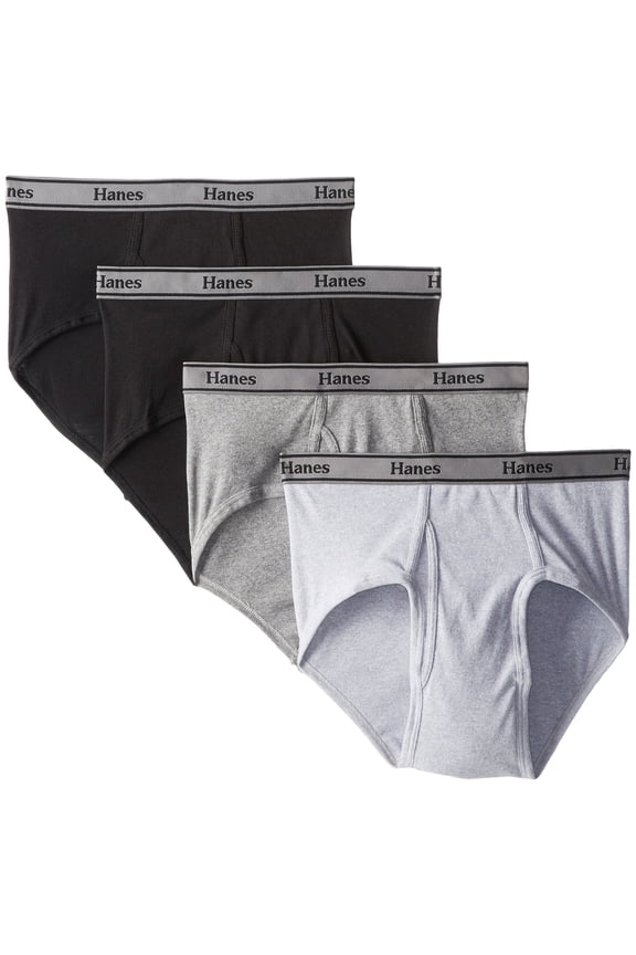 Ultimate Men's 4-Pack FreshIQ Tagless Cotton Brief, Assorted Blues, Small
