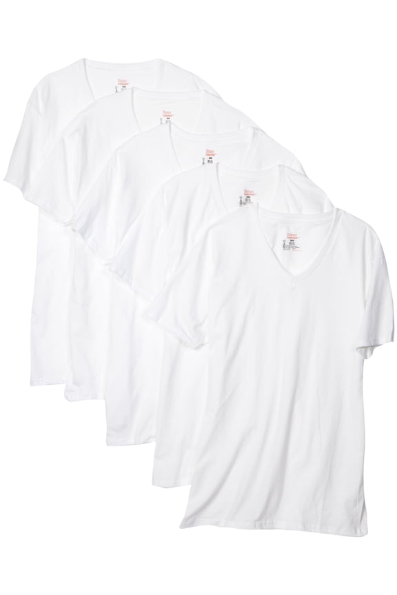 Ultimate Men's 5-Pack Comfortsoft V-Neck Tee,White,XX-Large