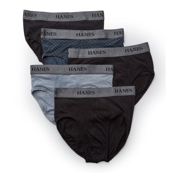 Hanes Ultimate Men's 5-Pack FreshIQ Brief with ComfortFlex Waistband, Assorted, Medium