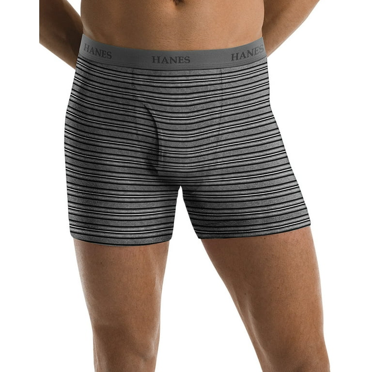 Hanes Ultimate Men's Boxer Brief Underwear, Ringer Style, 5-Pack Fashion  Stripe M 