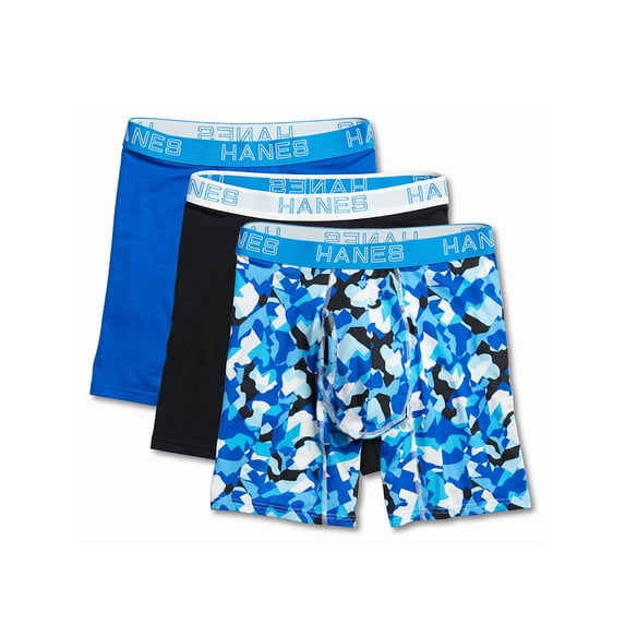 Hanes Ultimate® Men's Comfort Flex Fit® Cotton/Modal Boxer Briefs Assorted Designs 3-Pack 1 M