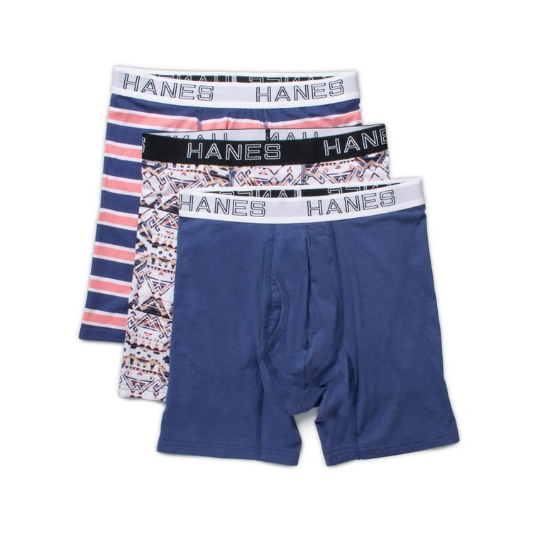 Hanes Ultimate® Men's Comfort Flex Fit® Cotton/Modal Boxer Briefs Assorted  Solids & Prints 3-Pack 8 M 
