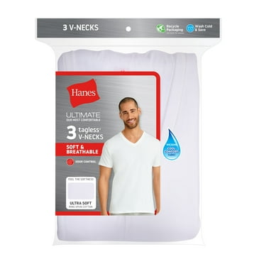 Hanes Ultimate® Men's ComfortSoft® V-Neck Undershirt 3-Pack White XL