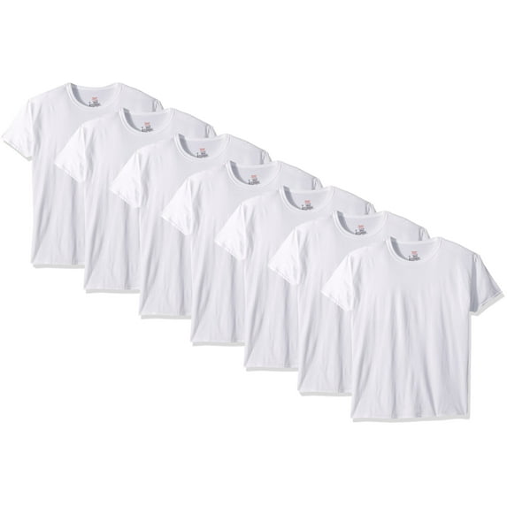 Hanes Ultimate Men's Control Crew Neck Undershirt-Multiple Packs Available, White-7 Pack, Medium