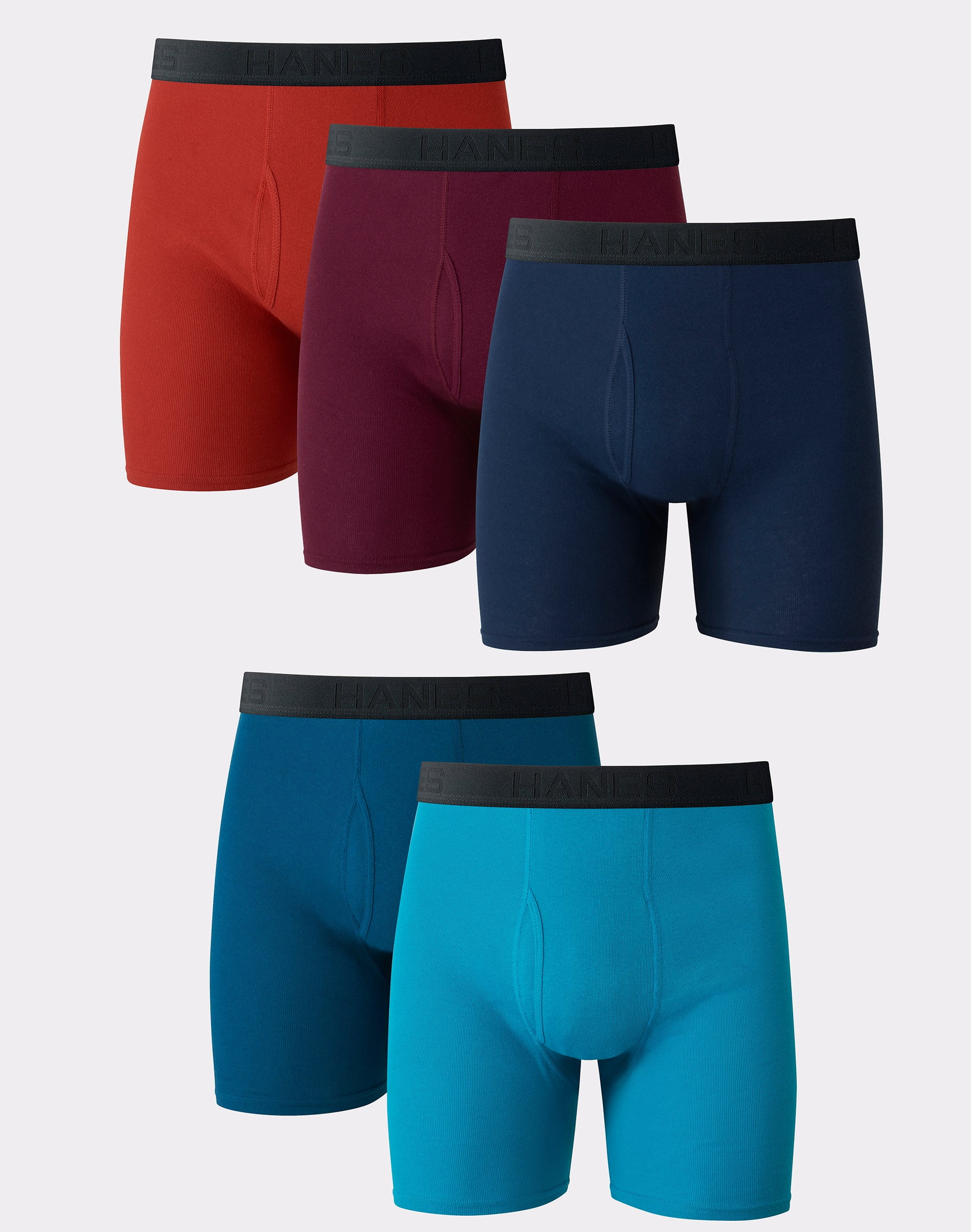 Hanes Ultimate Men’s Cotton Boxer Brief Underwear Comfort Flex Waistband Assorted 5 Pack Xl