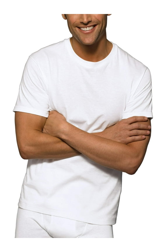 Ultimate Men's FreshIQ Tall ComfortSoft Crewneck Undershirt L-2XL 4-Pack