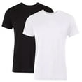 thumbnail image 1 of Hanes Ultimate Men's Originals Supersoft T-Shirt, Viscose from Bamboo Undershirt, 2-Pack, Black/White-2 Pack, 1 of 1