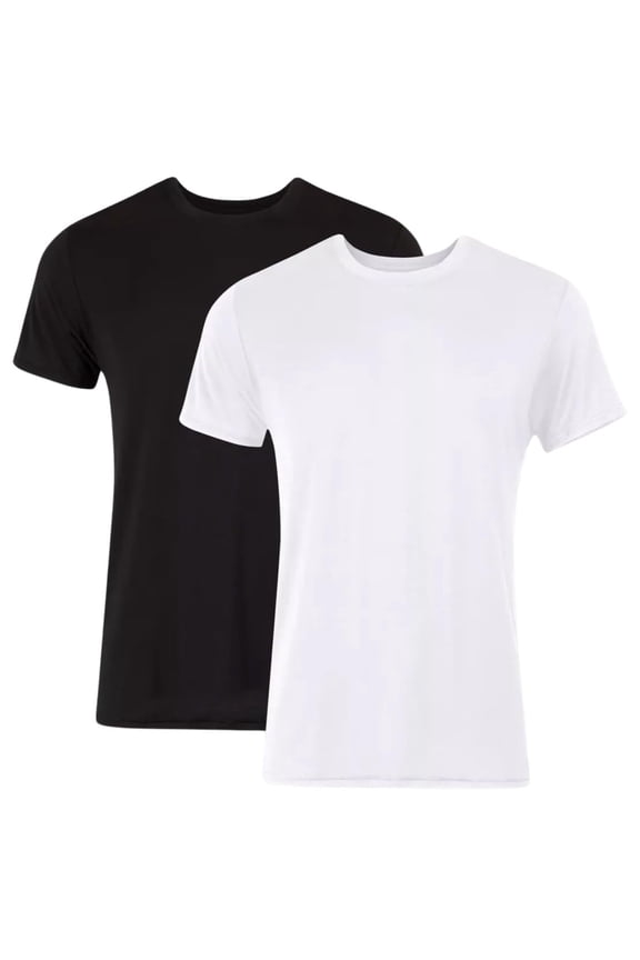 Ultimate Men's Originals Supersoft T-Shirt, Viscose from Bamboo Undershirt, 2-Pack, Black/White-2 Pack
