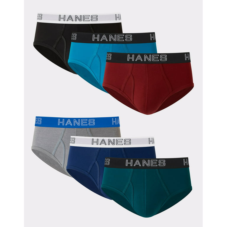 Hanes Ultimate Men's Stretch Cotton Brief Underwear, Moisture Wicking,  6-Pack Assorted M 
