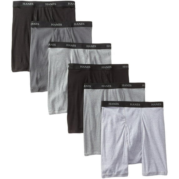 Hanes Ultimate Men's Tagless Boxer Briefs-Multiple Colors, Assorted-6 Pack, Large